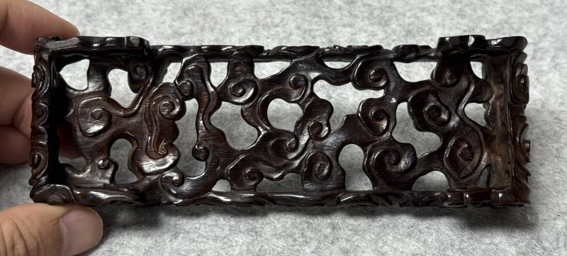明  白玉雲龍紋鉈尾帶板墨床 - 图6