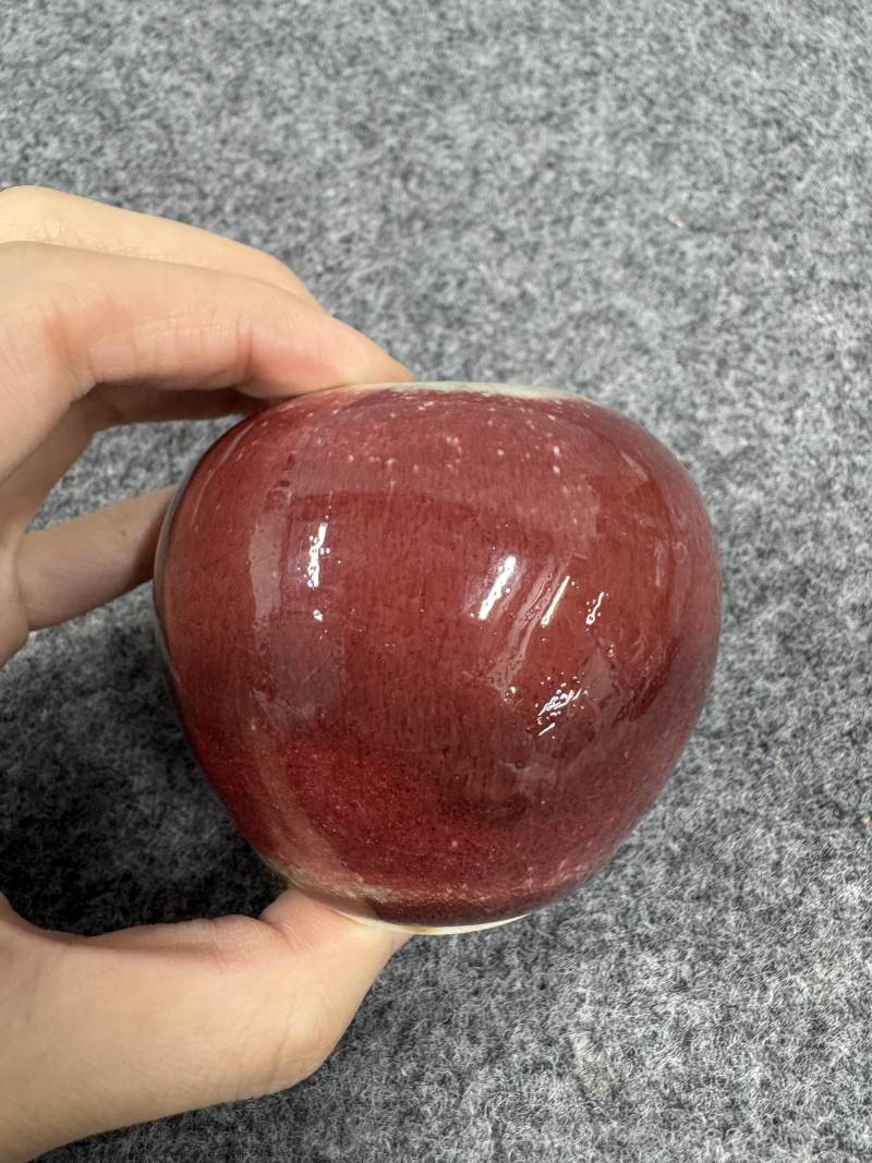 清康熙 郎窯紅釉水盂 - 图7