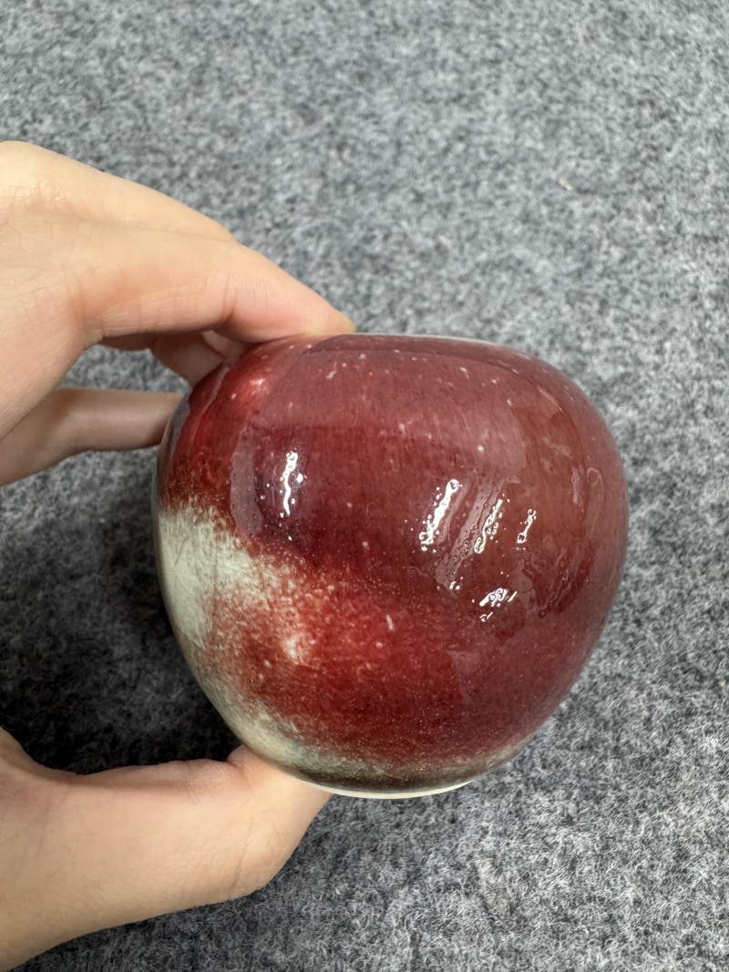 清康熙 郎窯紅釉水盂 - 图8