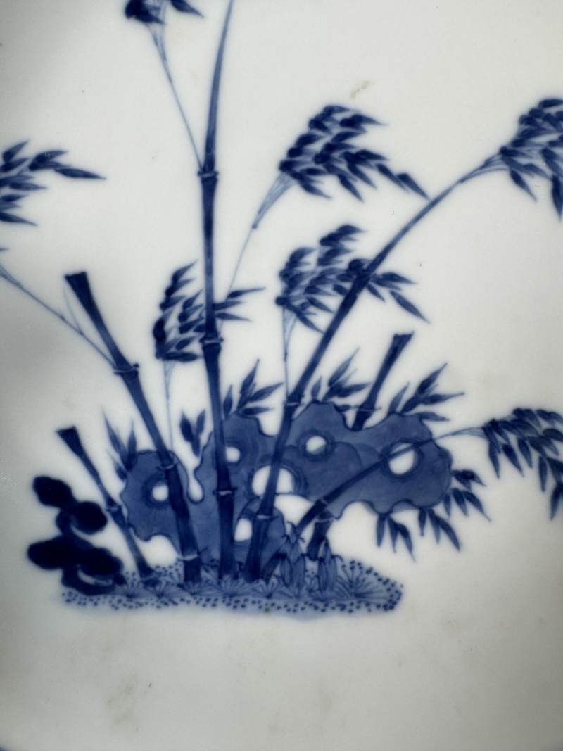 清雍正 青花竹紋盤 - 图14