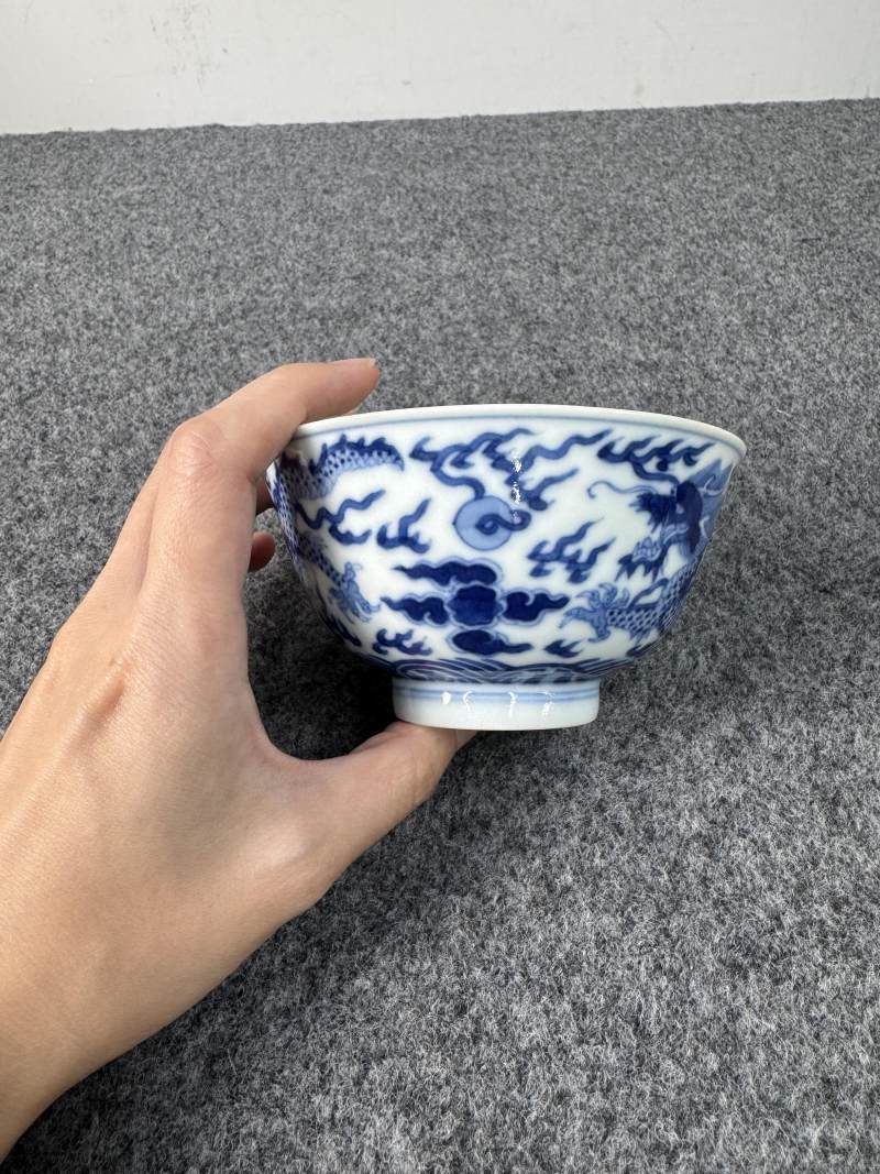 清道光 青花龍紋碗 - 图6