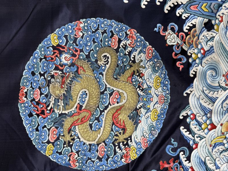 清道光 八團龍紋袍料 - 图7