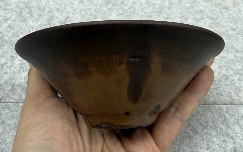 宋 建窯柿釉斗笠盞 - 图6