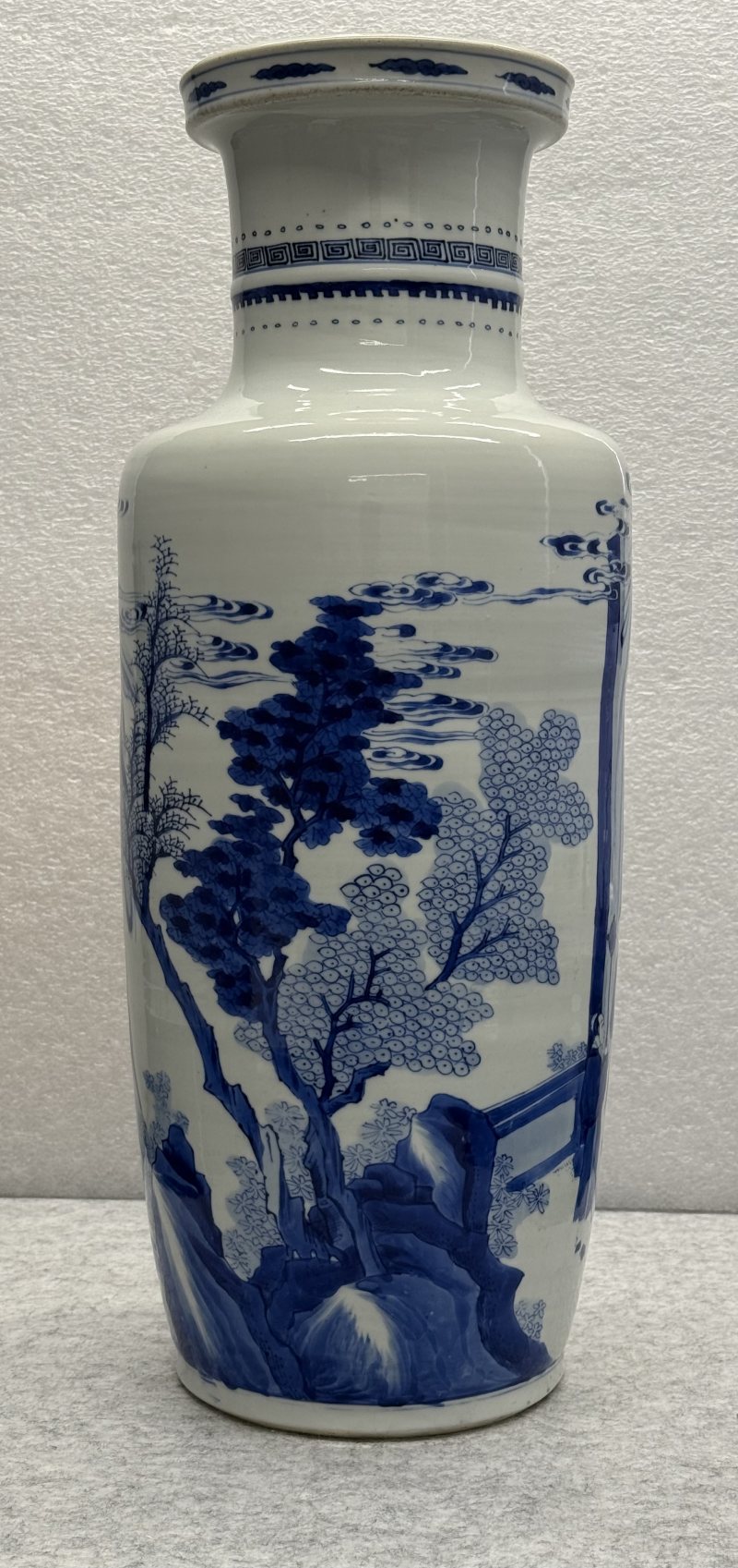 清康熙青花郭子儀祝壽棒槌瓶 - 图5