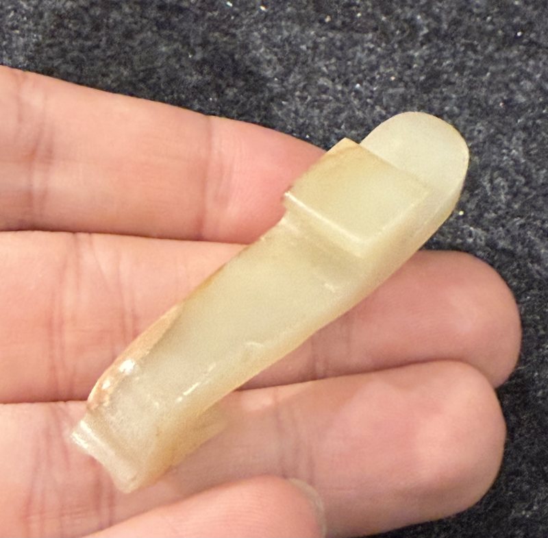 戰國  青黃玉龍首帶鉤 - 图7