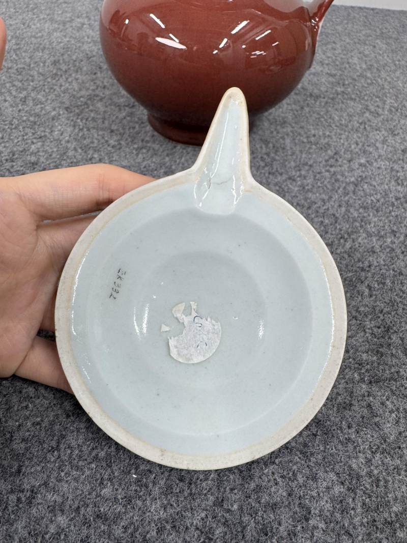 清康熙 霽紅釉僧帽壺 - 图11
