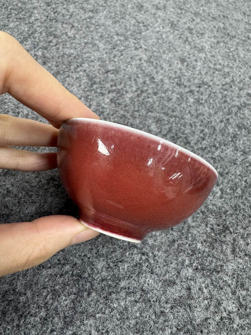 清雍正 紅釉杯 - 图3