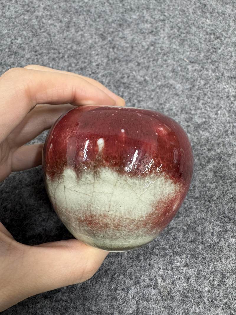 清康熙 郎窯紅釉水盂 - 图9