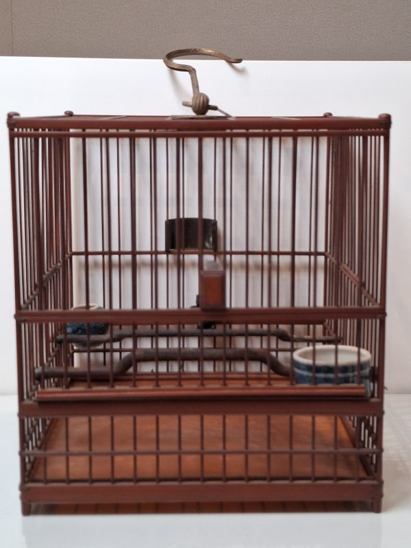 清 鳥籠附鐵癡款門花 - 图3
