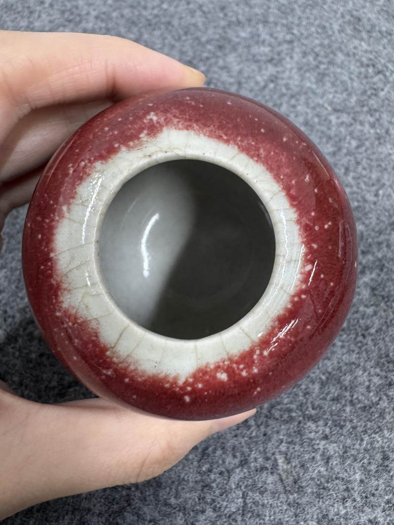 清康熙 郎窯紅釉水盂 - 图11