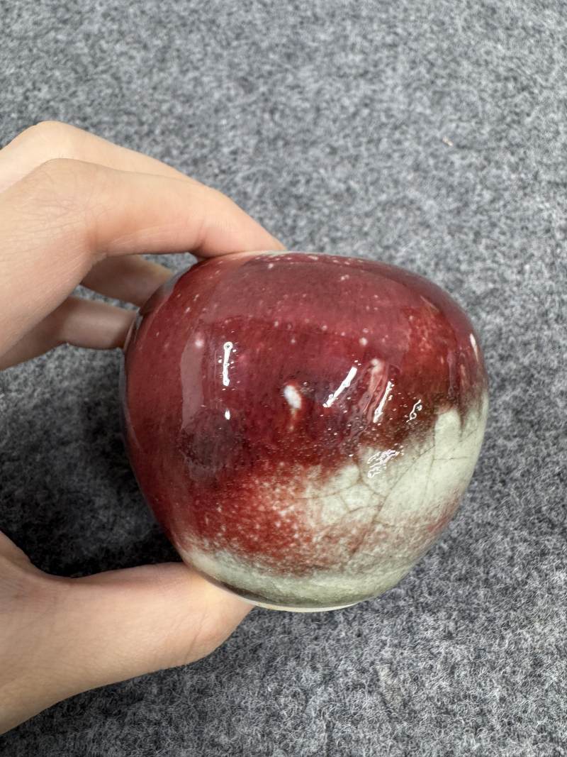清康熙 郎窯紅釉水盂 - 图10