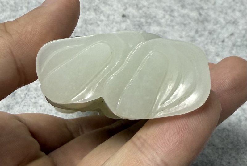 清中期  青白玉持穗童子 - 图6