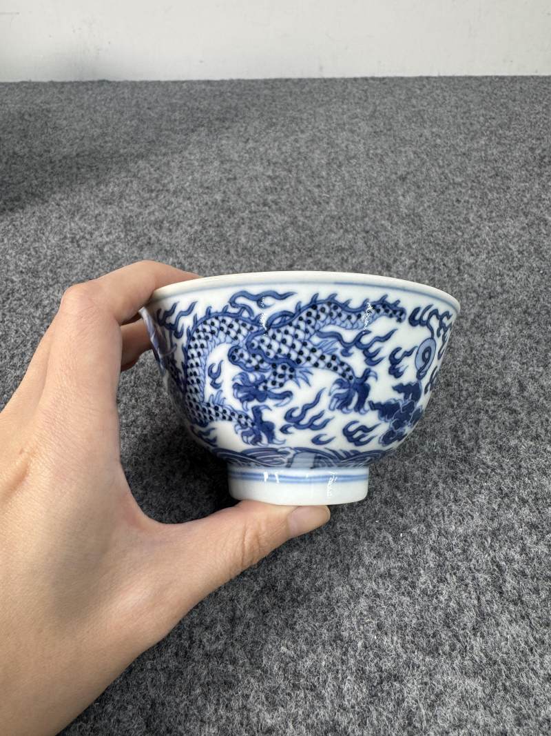 清道光 青花龍紋碗 - 图4