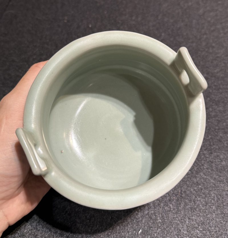宋 龍泉窯青釉鼎式爐 - 图6