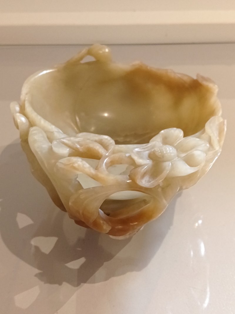 明 青白玉桃花杯 - 图4