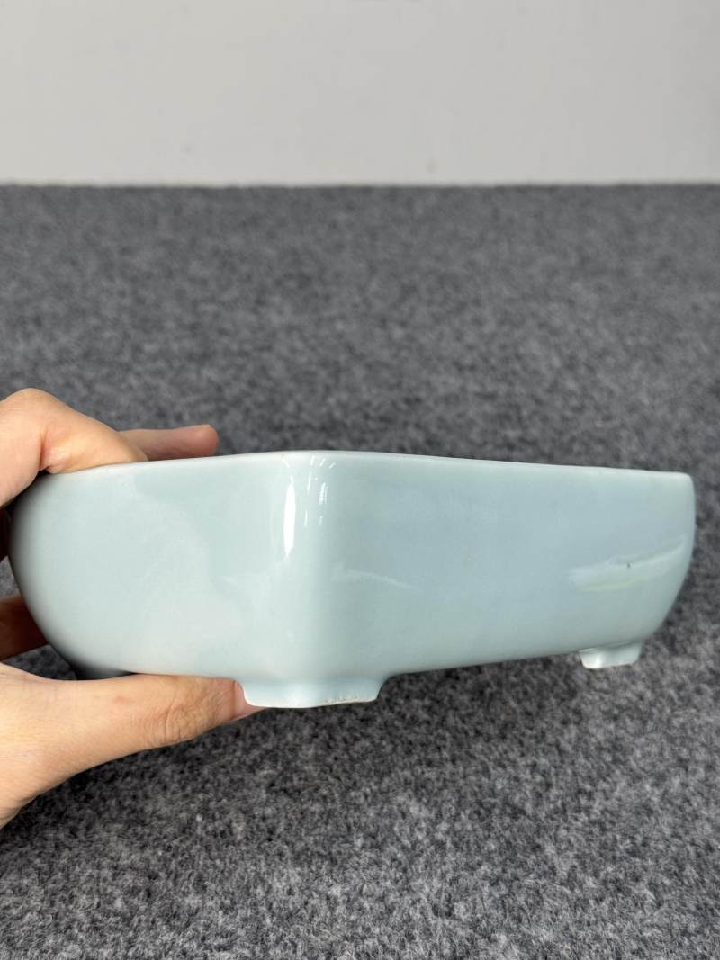 清乾隆 天藍釉花盆 - 图6