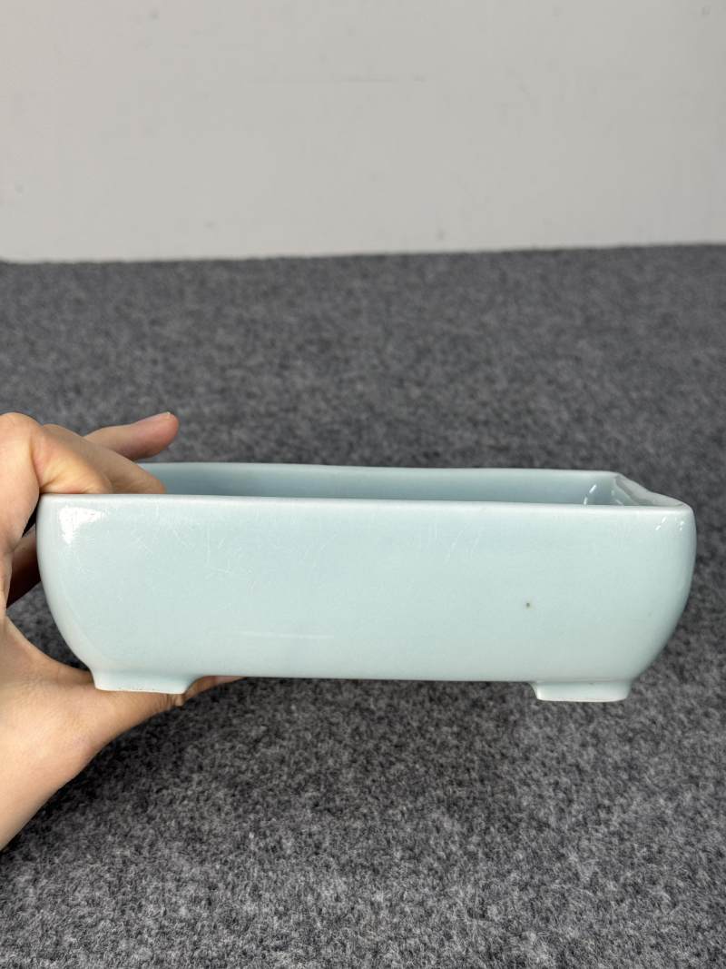清乾隆 天藍釉花盆 - 图7