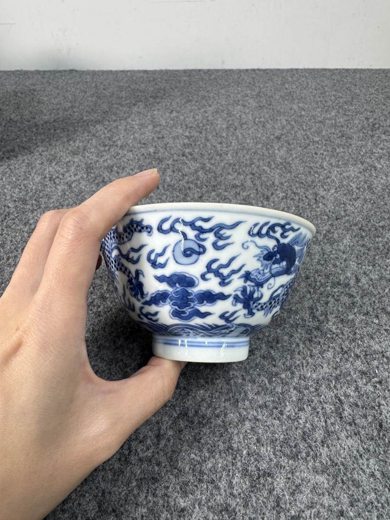 清道光 青花龍紋碗 - 图6