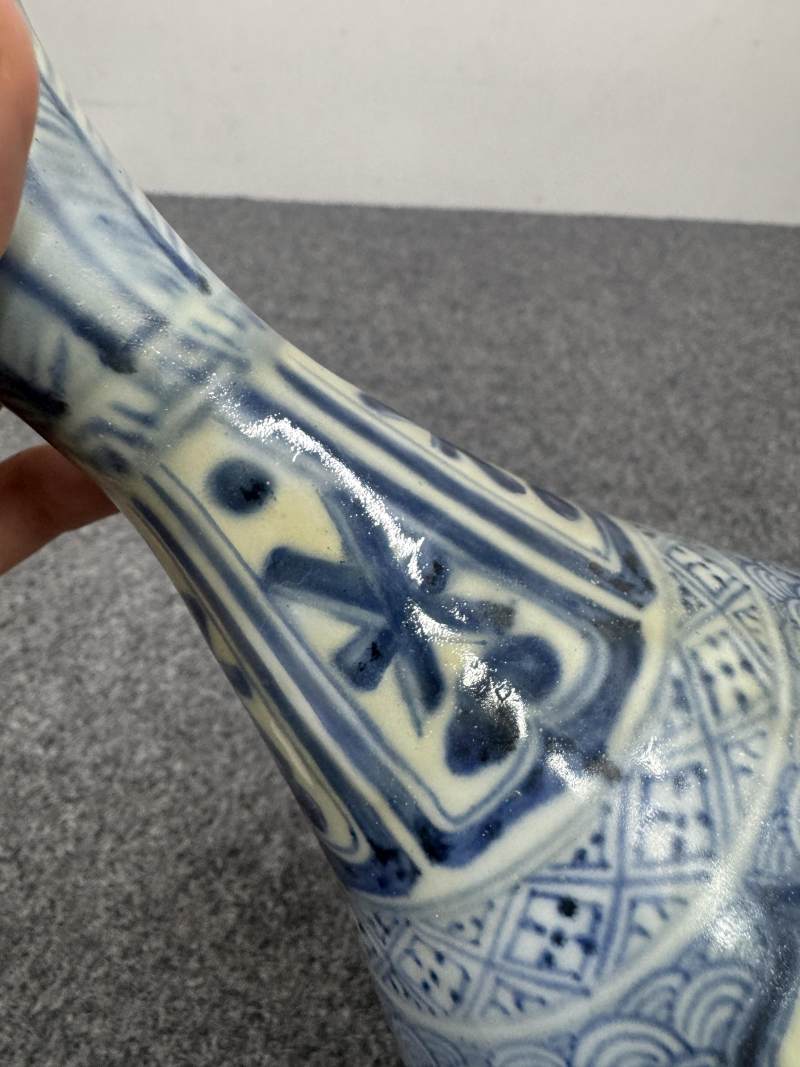 元 青花海水飛馬蕉葉紋玉壺春瓶 - 图12