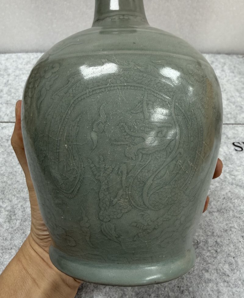十二世紀高麗青瓷刻龍紋淨瓶 - 图11