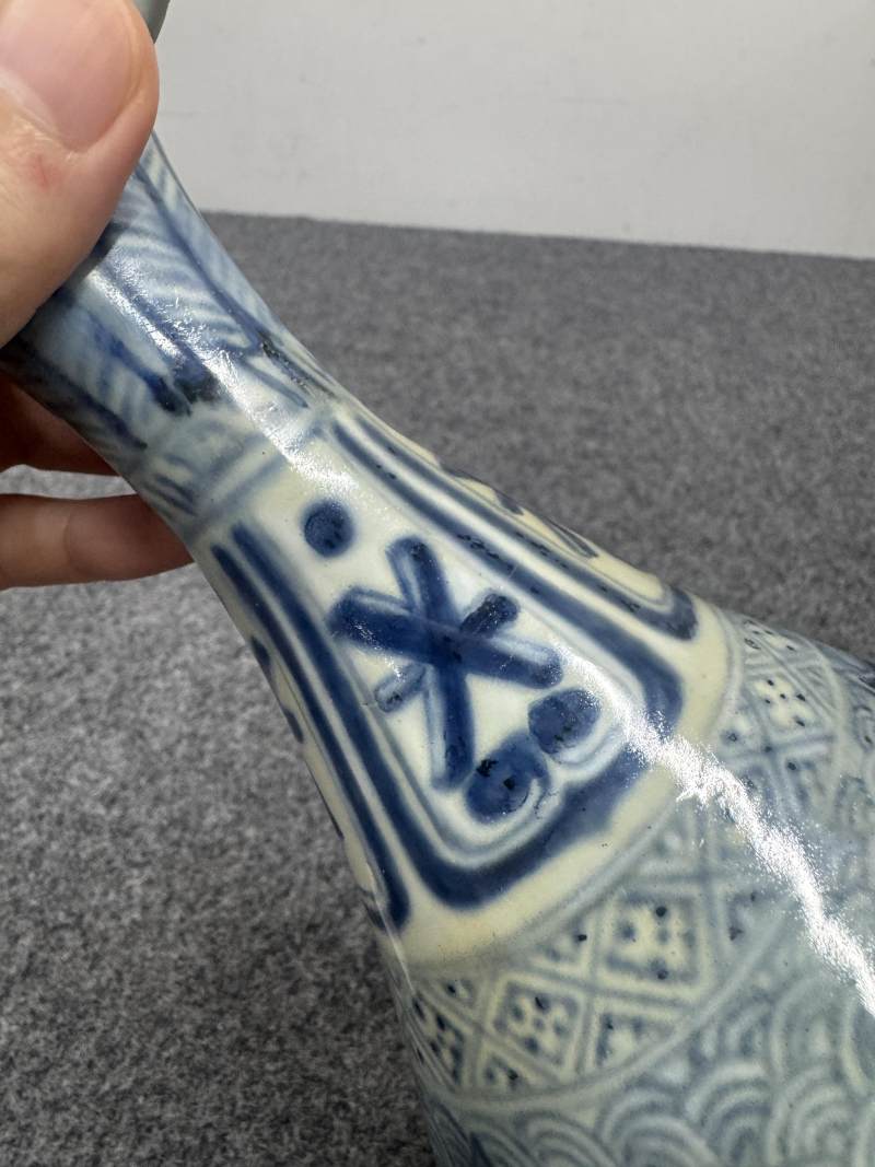 元 青花海水飛馬蕉葉紋玉壺春瓶 - 图14