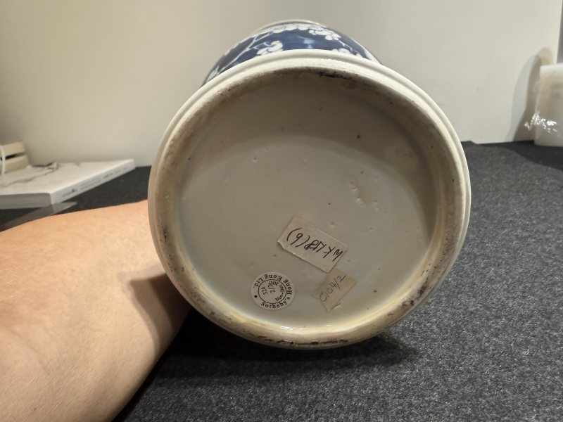清康熙青花月影玉蘭梅花紋鳳尾尊 - 图7
