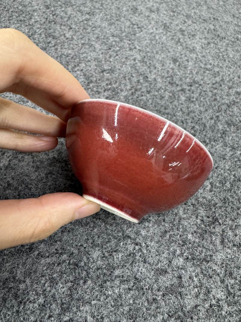 清雍正 紅釉杯 - 图4