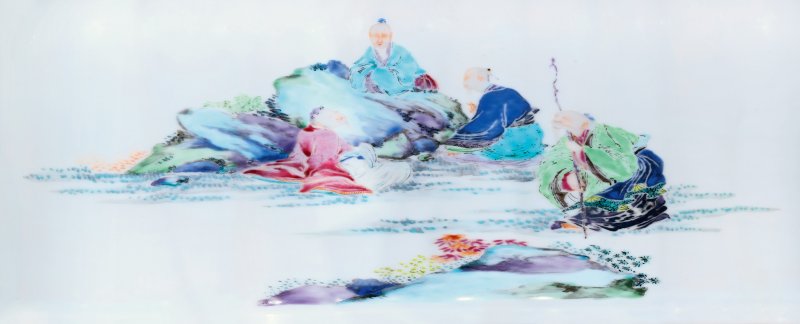 清雍正 粉彩商山四皓图盘口梅瓶 - 图2