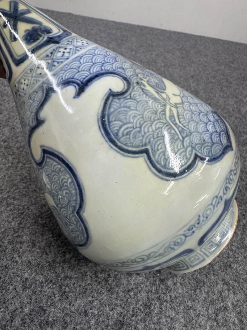 元 青花海水飛馬蕉葉紋玉壺春瓶 - 图16