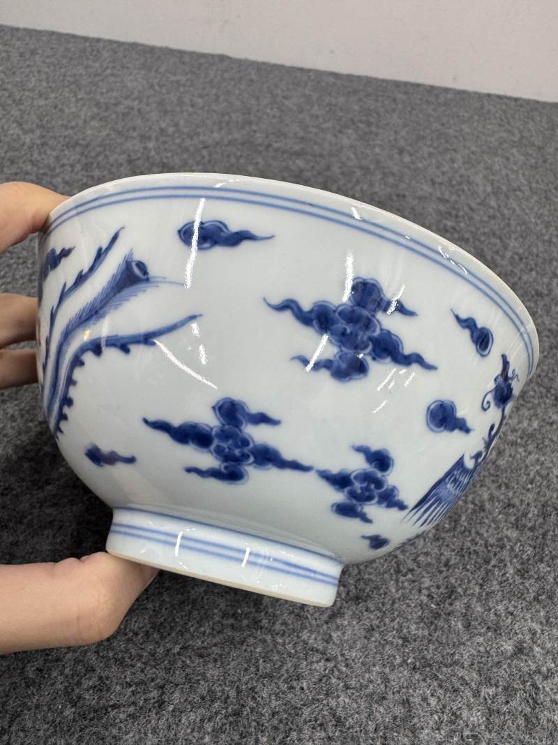 清康熙 青花鳳紋碗 - 图6