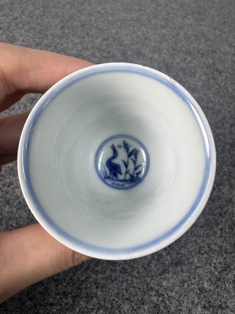 明嘉靖 青花蘆雁圖杯 - 图9
