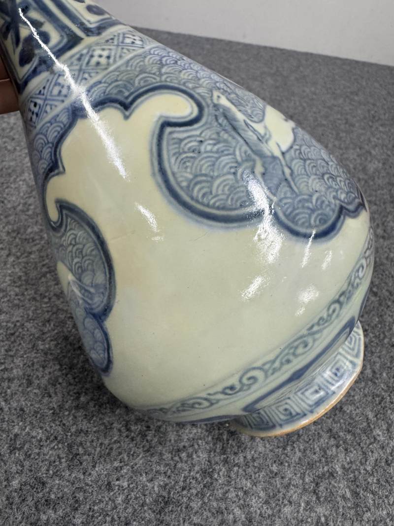 元 青花海水飛馬蕉葉紋玉壺春瓶 - 图18