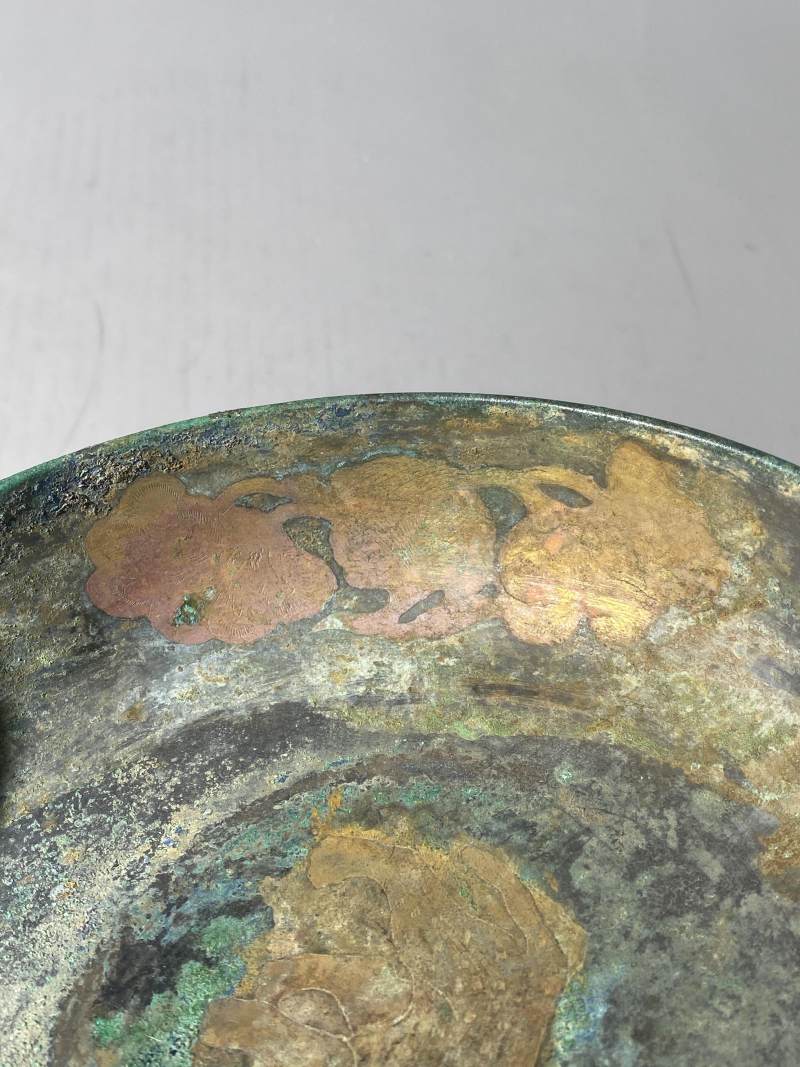 銅局部鎏金瑞獸花卉紋缽 - 图7