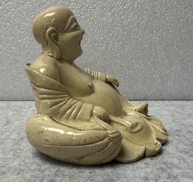 明 漳州窯米黃釉布袋和尚 - 图5