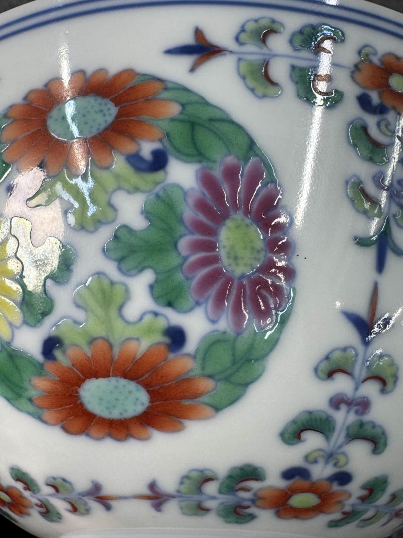 清雍正 鬥彩團菊紋碗 - 图14