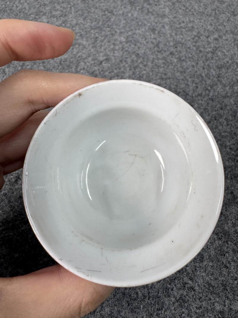 清雍正 胭脂紅釉杯 - 图7