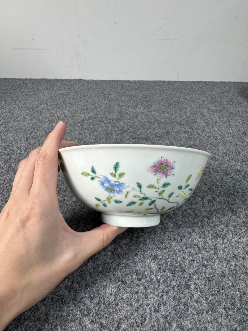 清道光 粉彩花卉紋碗 - 图6