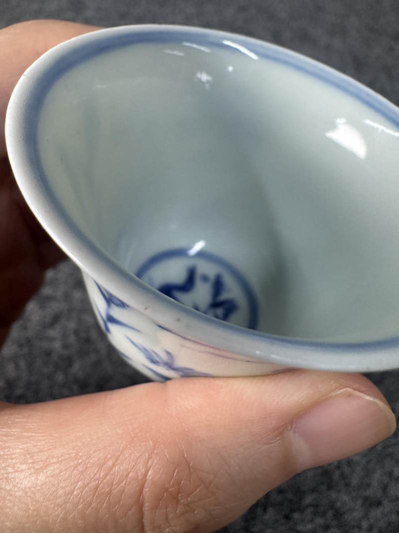 明嘉靖 青花蘆雁圖杯 - 图11