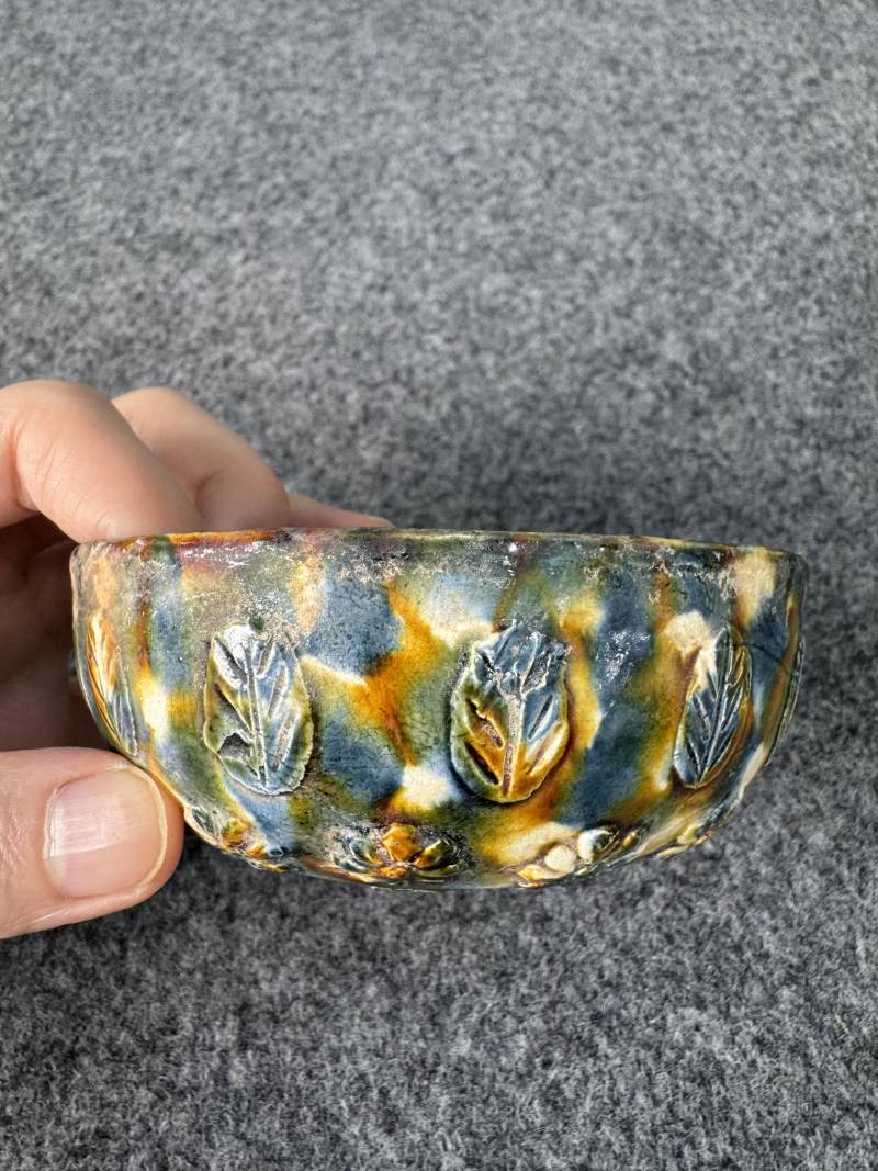 三彩加藍貼花鉢 - 图7