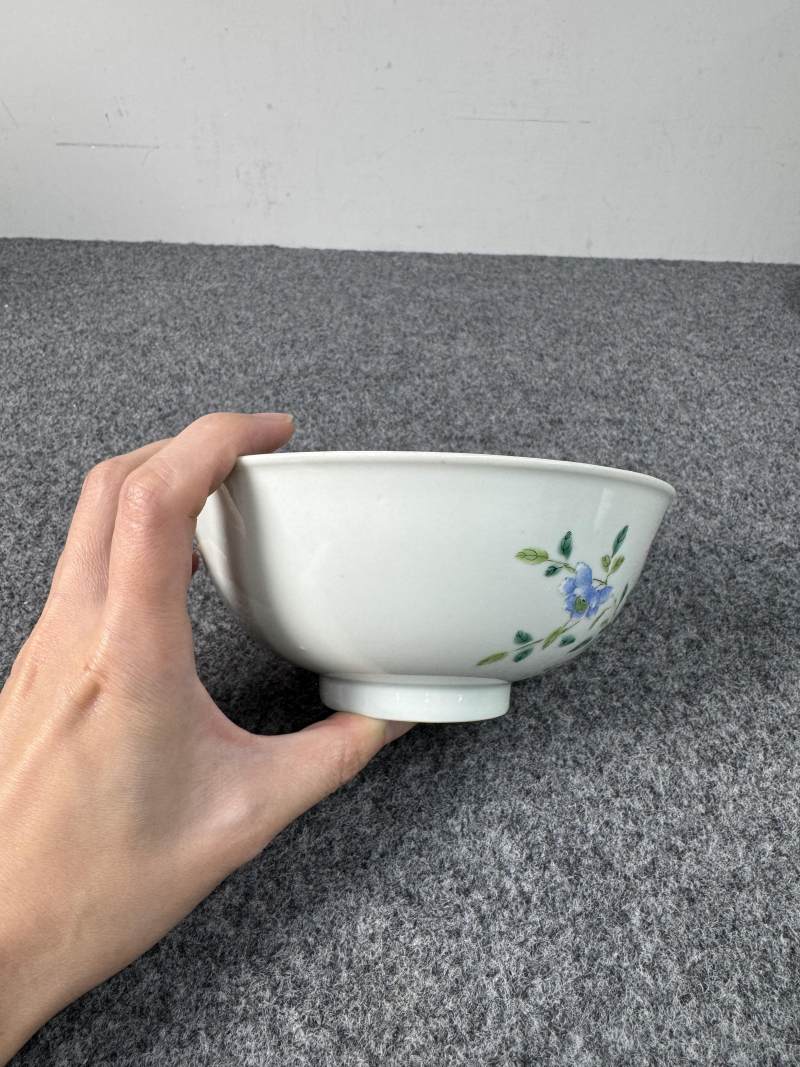 清道光 粉彩花卉紋碗 - 图7