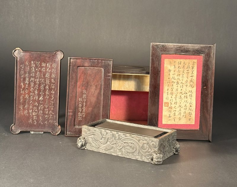 清 黃慎 金農款 石渠硯 - 图2