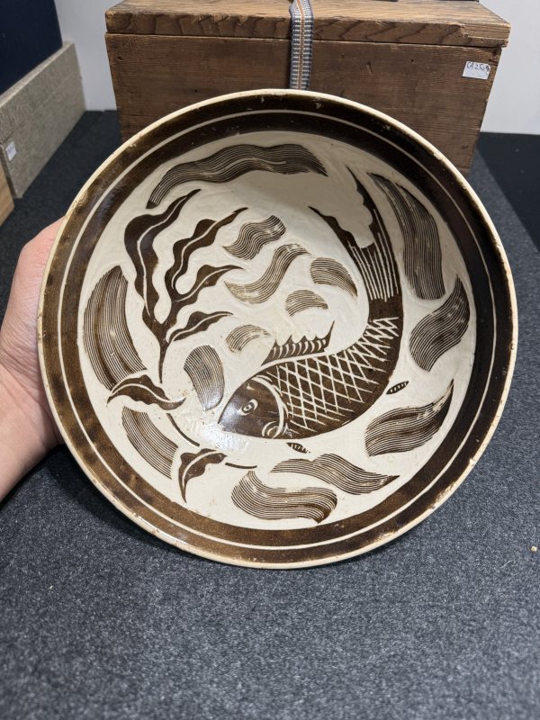 金 磁州窯魚藻紋碗 - 图4