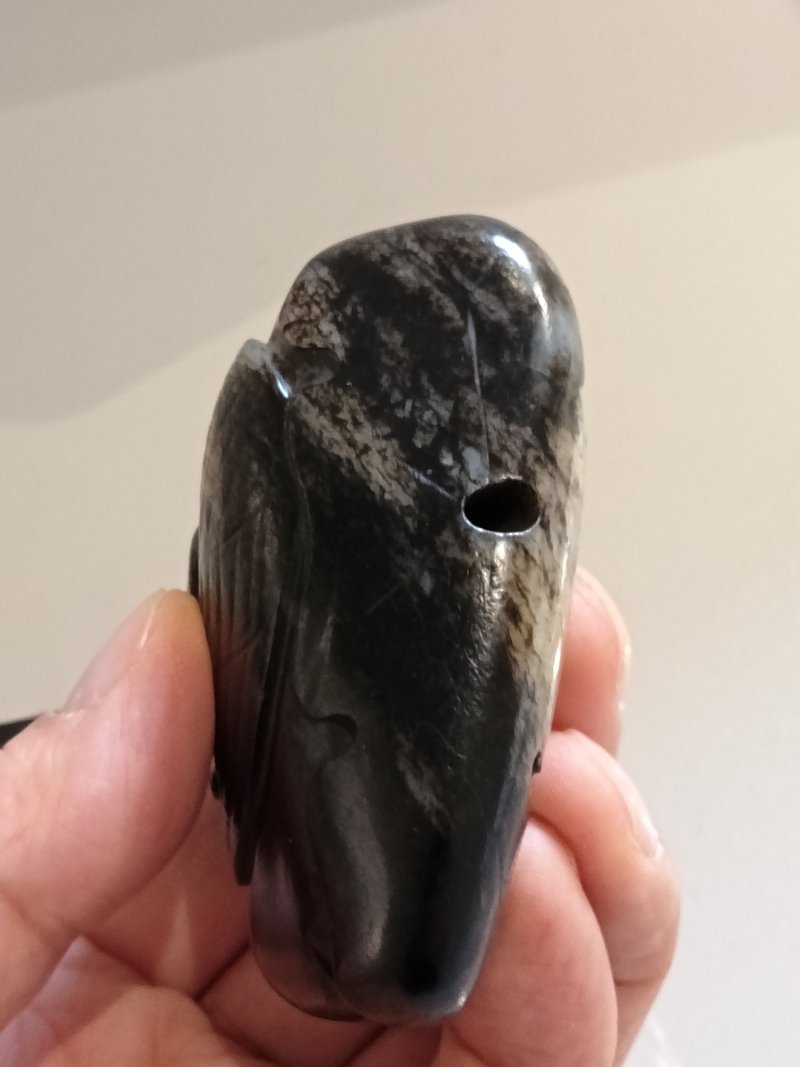 元 白玉黑沁雙鵝獻瑞擺件 - 图7