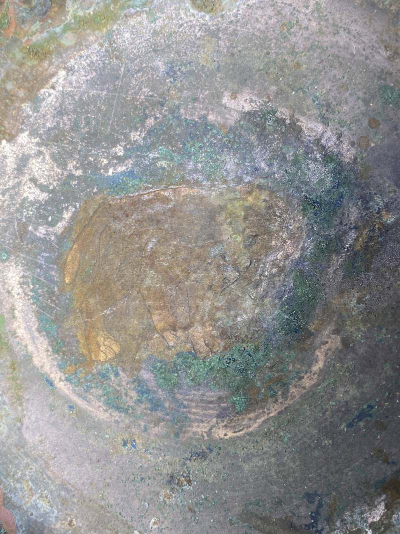 銅局部鎏金瑞獸花卉紋缽 - 图10