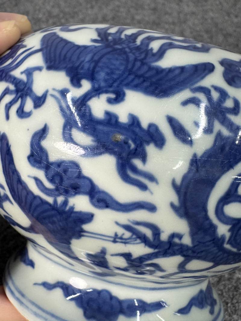 明萬曆 青花龍鳳仙鶴紋水丞 - 图19