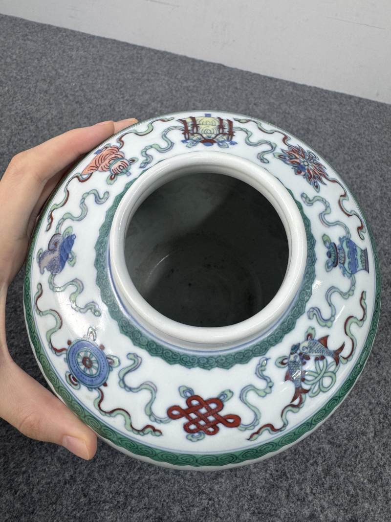 清雍正 鬥彩團龍紋罐 - 图19