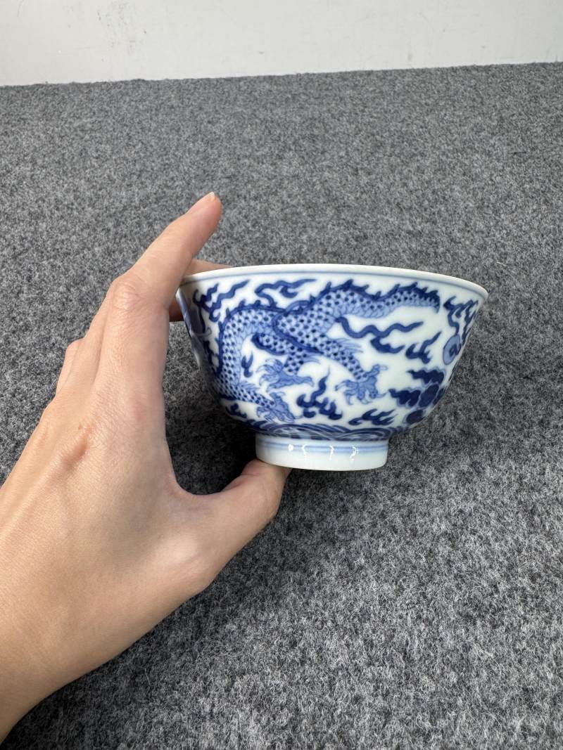 清道光 青花龍紋碗 - 图7