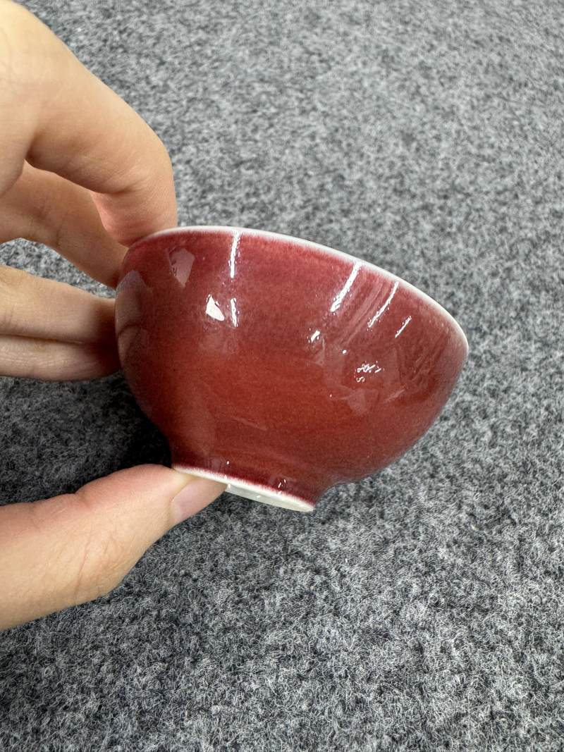 清雍正 紅釉杯 - 图5