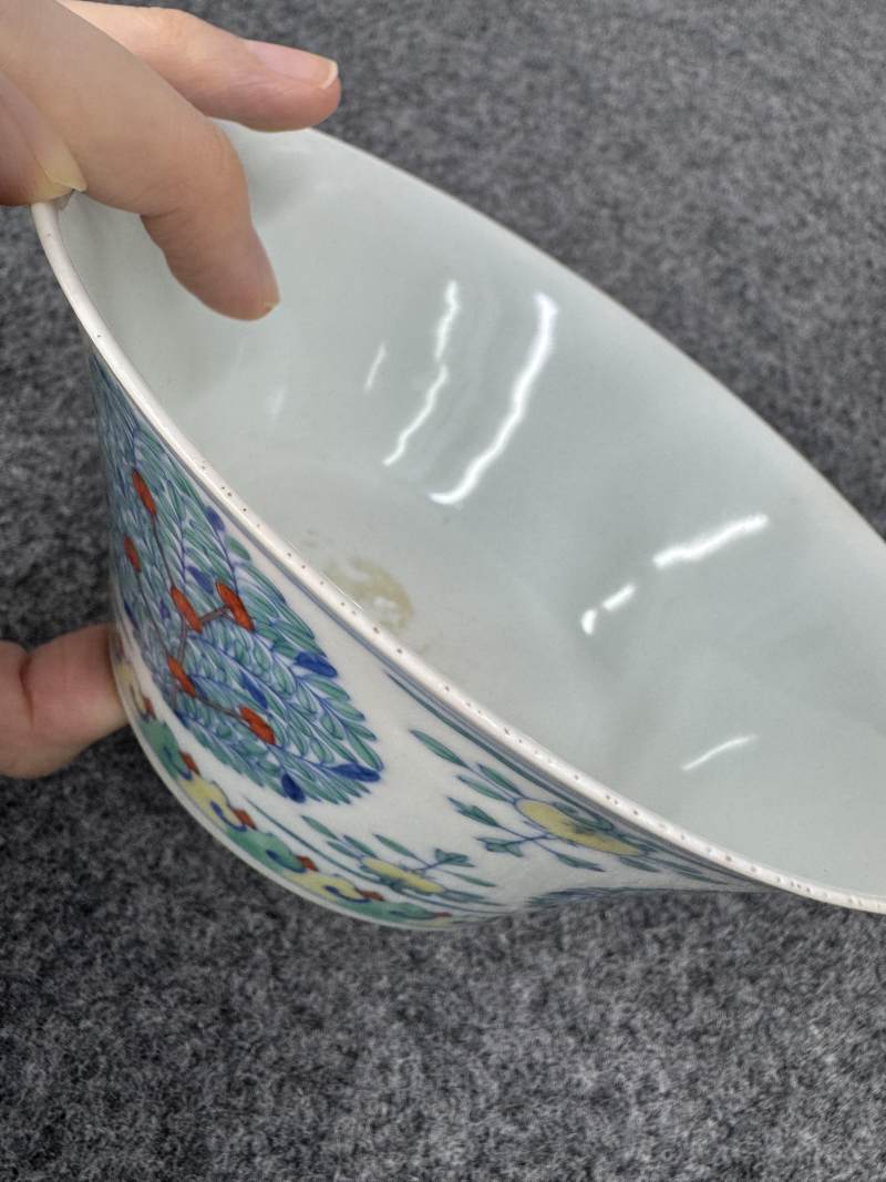 清嘉慶 鬥彩團花紋馬蹄碗 - 图12