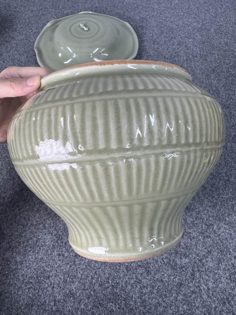 元 龍泉窯青釉蓋罐 - 图7